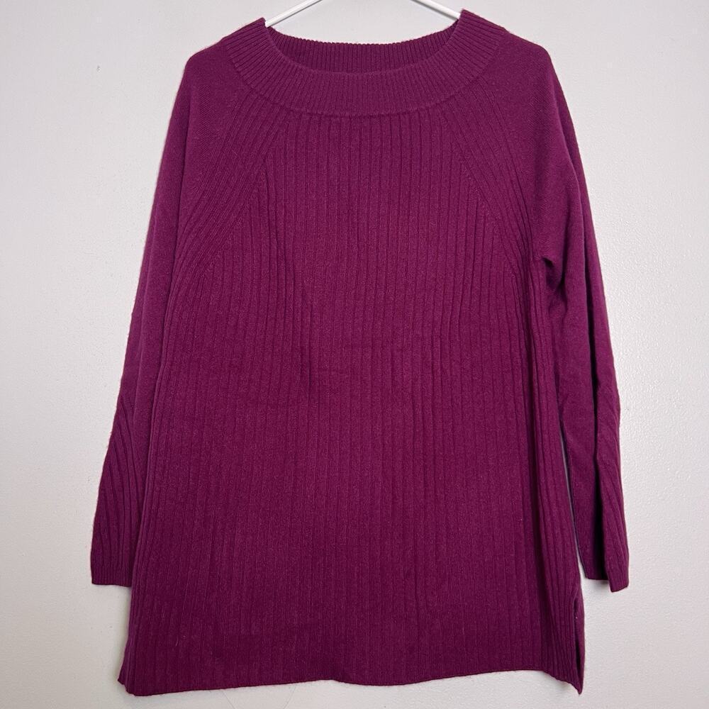 Soft Surroundings Womens 100% Cashmere Sweater Purple Sz M
